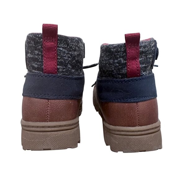 Carters Boots Rugged Lace Up w Strap Closure Textured Knit Upper Size Boy 11 M - Picture 5 of 16